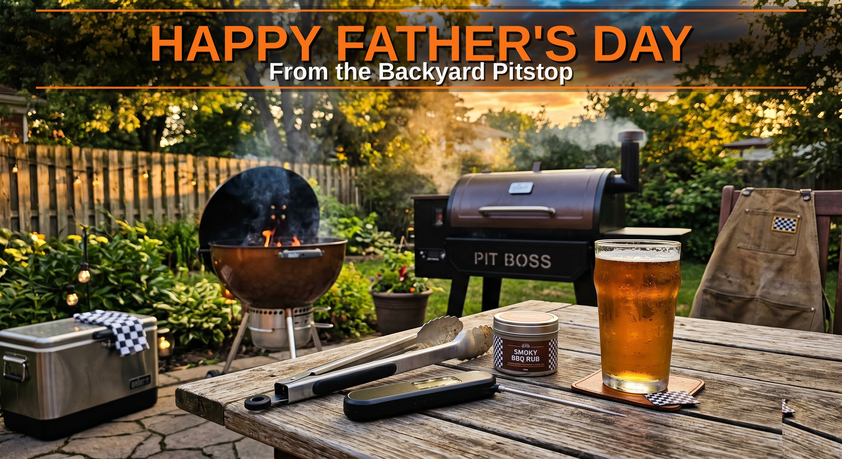 Father's Day grilling in the backyard